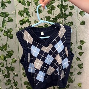 Diamond plaid crop top from shein size small